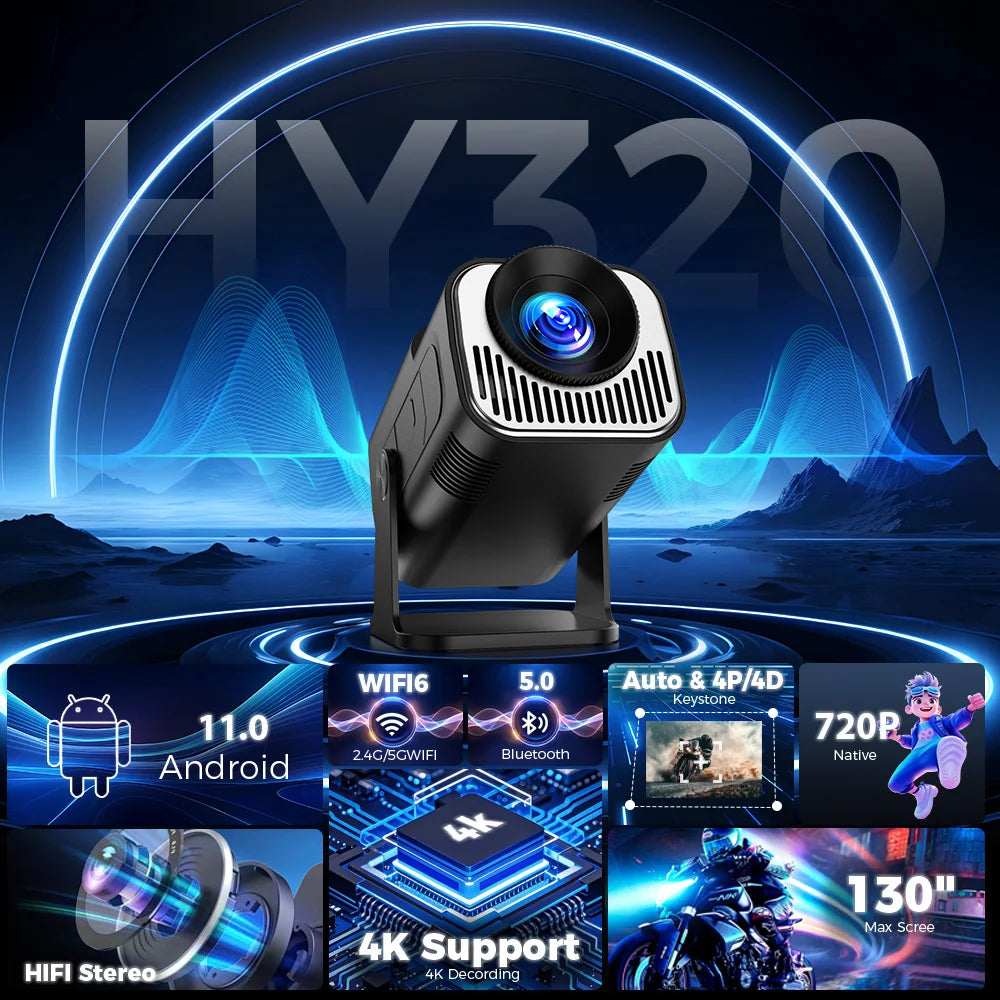 Projetor 4K HY320 mini - O Cinema Não Vive Só Nas Salas Ardilis