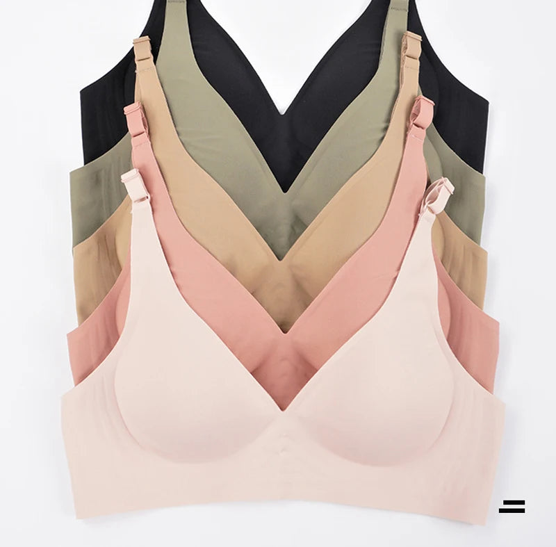 Seamless Push Up Wireless Bra – Adjustable Padded Bralette Lingerie for Women