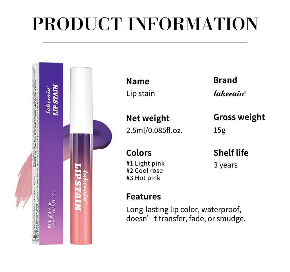 Long Lasting Lip Stain Set – Waterproof Peel Off Tint (3pcs)