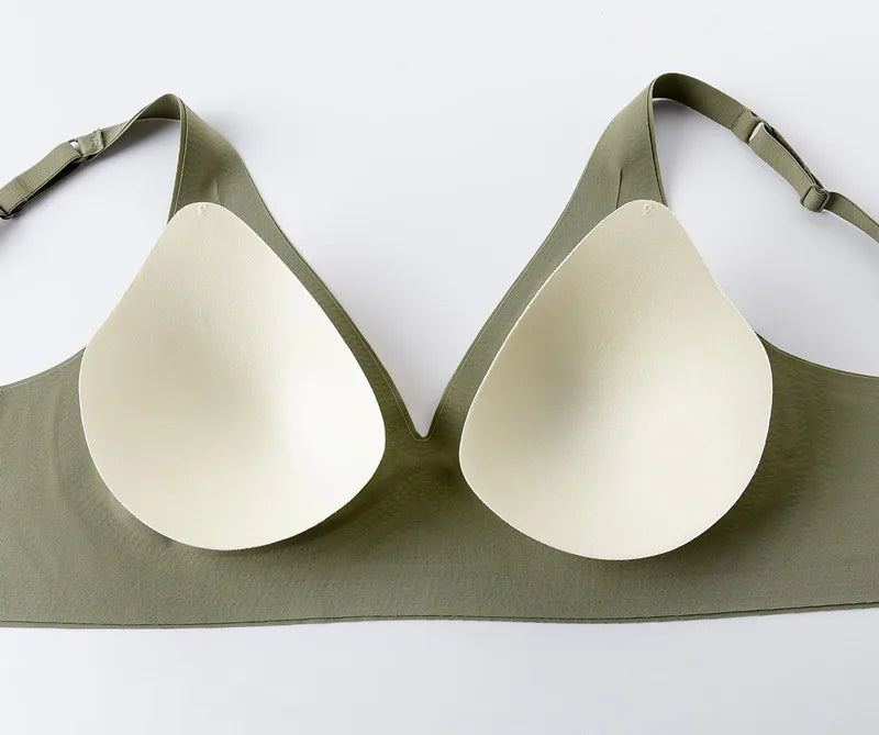 Seamless Push Up Wireless Bra – Adjustable Padded Bralette Lingerie for Women
