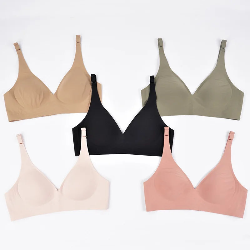 Seamless Push Up Wireless Bra – Adjustable Padded Bralette Lingerie for Women