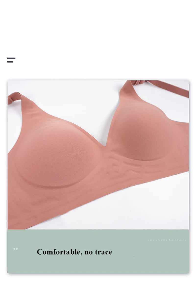 Seamless Push Up Wireless Bra – Adjustable Padded Bralette Lingerie for Women