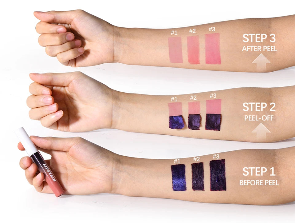 Long Lasting Lip Stain Set – Waterproof Peel Off Tint (3pcs)