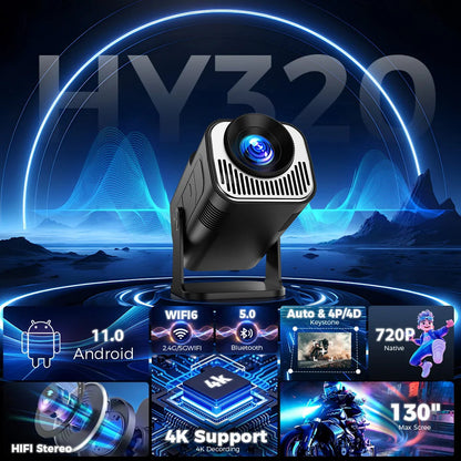 Projetor 4K HY320 mini -  O Cinema Não Vive Só Nas Salas Ardilis