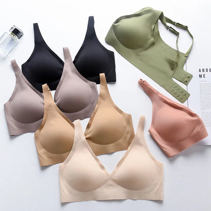 Seamless Push Up Wireless Bra – Adjustable Padded Bralette Lingerie for Women