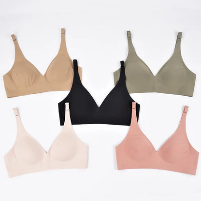 Seamless Push Up Wireless Bra – Adjustable Padded Bralette Lingerie for Women