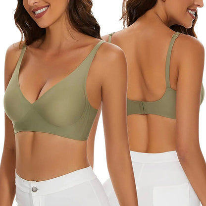 Seamless Push Up Wireless Bra – Adjustable Padded Bralette Lingerie for Women